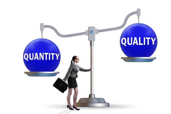 Begreppet Avvägning Mellan Kvalitet Och Kvantitet — Stockfoto