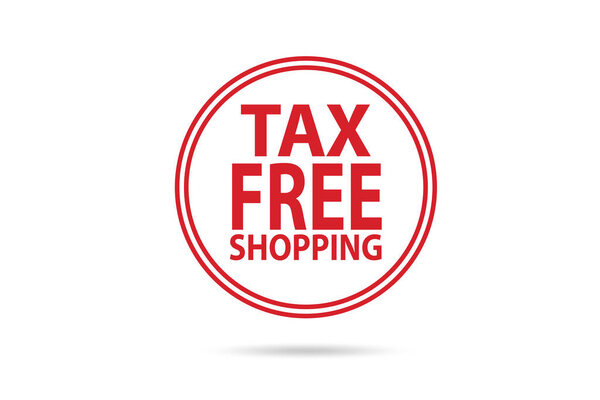 Tax free shopping conceptual stamp