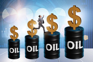 Businessman in the oil prices concept