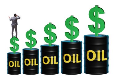 Businessman in the oil prices concept