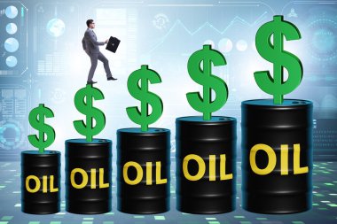 Businessman in the oil prices concept