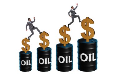 Businessman in the oil prices concept