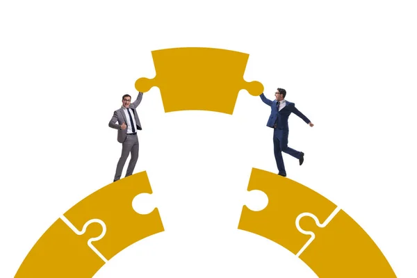 Business People Building Bridge Teamwork Concept — Stock Photo, Image