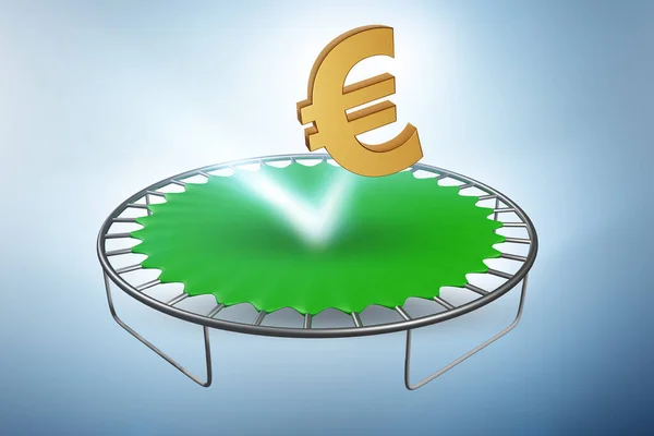 Monetary Concept Currency Bouncing Trampoline — Foto Stock