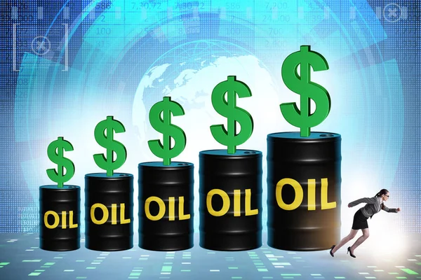 Businesswoman Oil Prices Concept — Zdjęcie stockowe