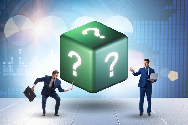Businessman Question Concept Cube — Stock Photo, Image