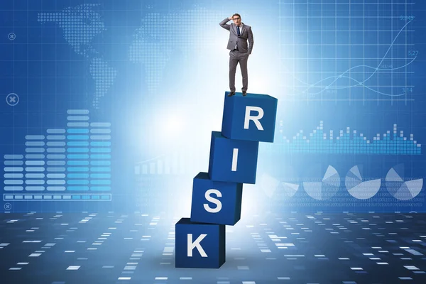 Risk Management Concept Businessman Cubes — Foto de Stock