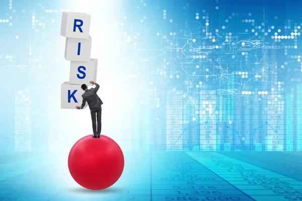Risk Management Concept Balancing Businessman — стоковое фото