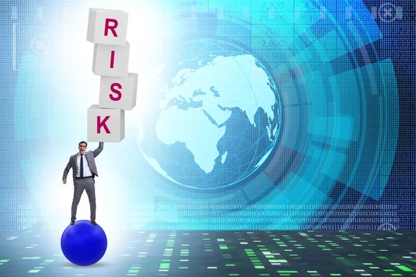 Risk Management Concept Balancing Businessman — Φωτογραφία Αρχείου