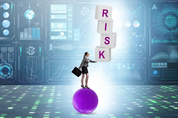 Risk Management Concept Balancing Businessman — Photo