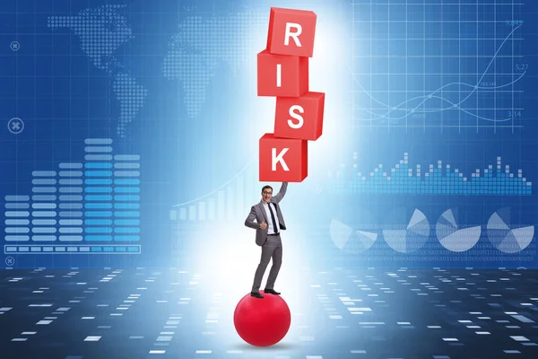 Risk Management Concept Balancing Businessman — Stockfoto