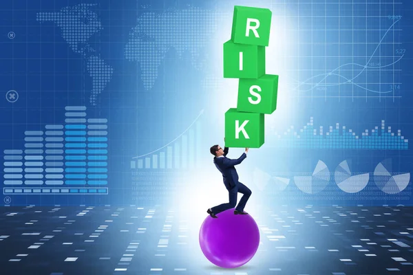 Risk Management Concept Balancing Businessman — 스톡 사진