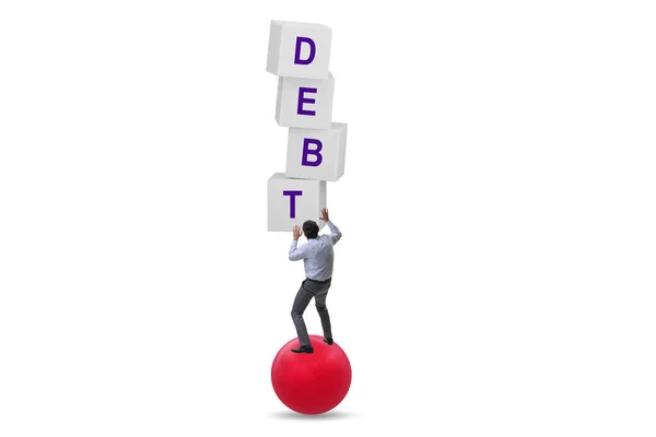 Loan Debt Concept Cubes Businessman — 图库照片