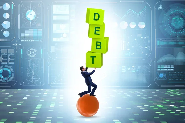 Loan Debt Concept Cubes Businessman — Photo