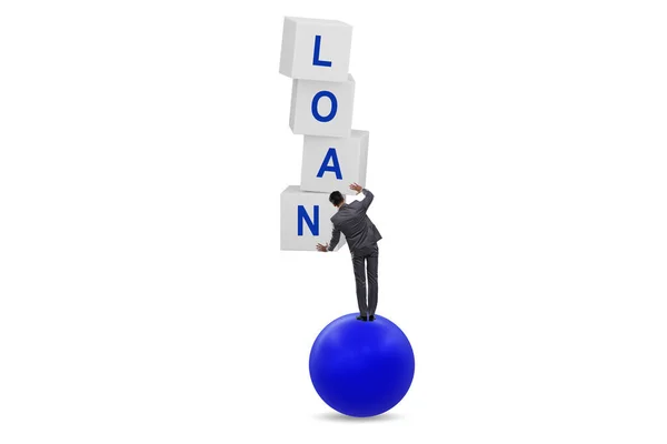 Loan Debt Concept Cubes Businessman — Stock Photo, Image