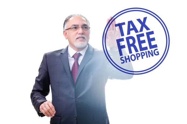 Tax Free Shopping Concept Businessman — Stockfoto