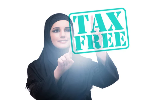 Concepto Compra Libre Impuestos Con Mujer Negocios — Foto de Stock