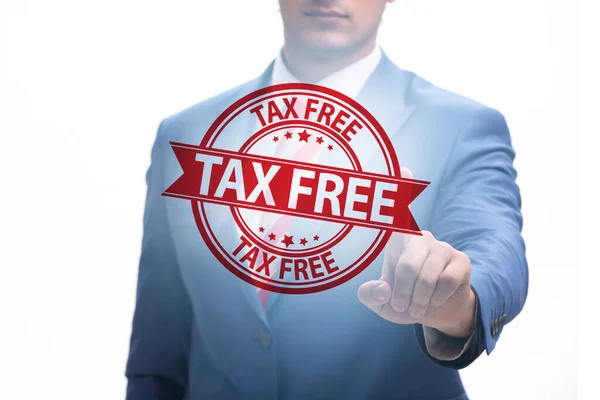 Tax Free Shopping Concept Businessman — Stockfoto