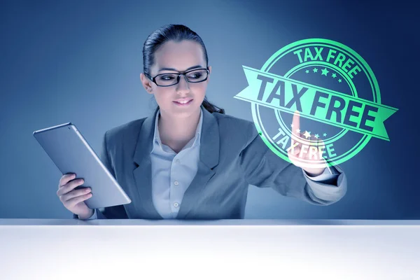 Tax Free Shopping Concept Businesswoman — Stockfoto