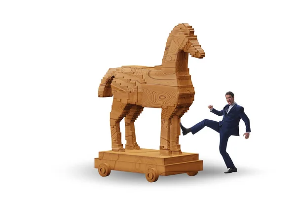 Businessman Trojan Horse Trap Concept — Stock Photo, Image