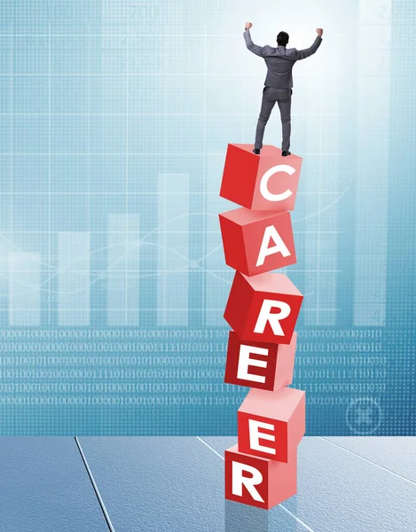 Career Concept Businessman Top Blocks — Stock Photo, Image