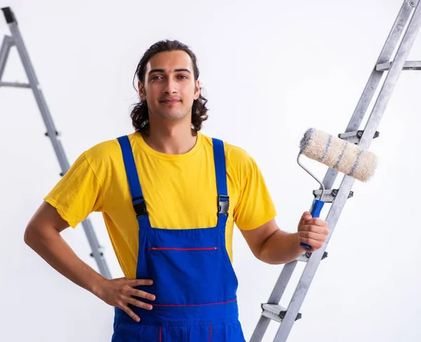 Young Man Contractor Doing Renovation Home — Stock Photo, Image