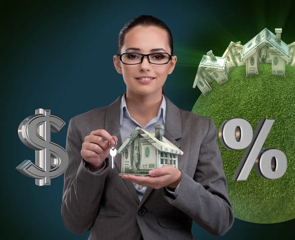 Die Geschäftsfrau Hypothekengeschäft — Stockfoto