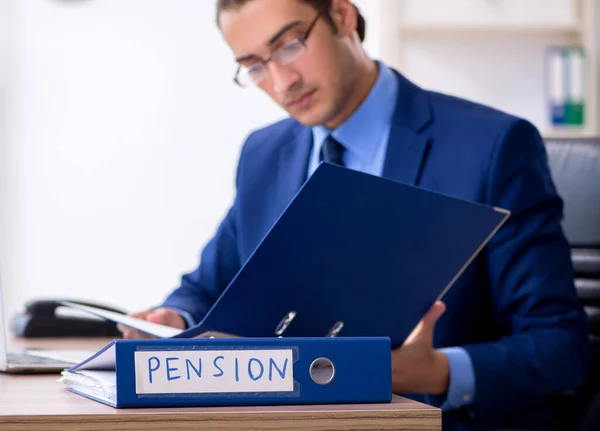 Young Male Accountant Working Office — Stock Photo, Image