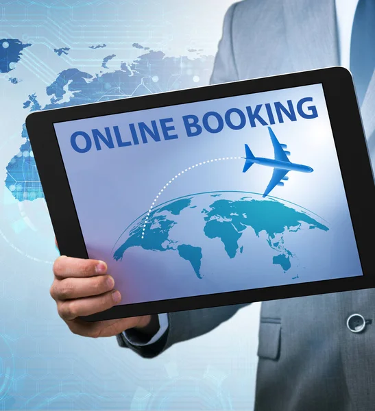 Concept Online Air Travel Booking — Stock Photo, Image