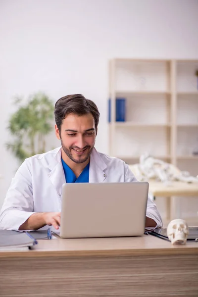 stock image Young doctor in telemedicine concept