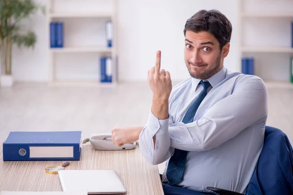 Young Employee Working Workplace — Stock Photo, Image