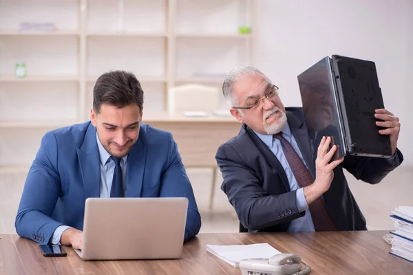 Two Employees Sitting Workplace — Stock Photo, Image