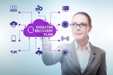 Disaster recovery plan and the backup concept clipart