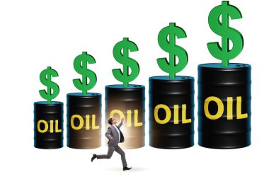 Businessman in the oil prices concept
