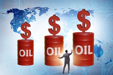 Businessman in the oil prices concept