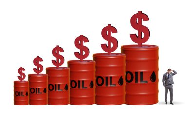 Businessman in the oil prices concept