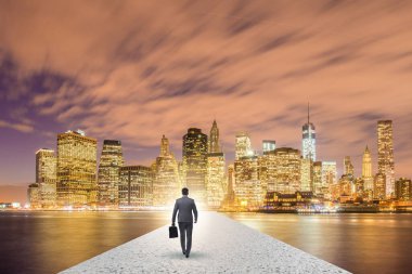 Businessman in ambition and determination concept