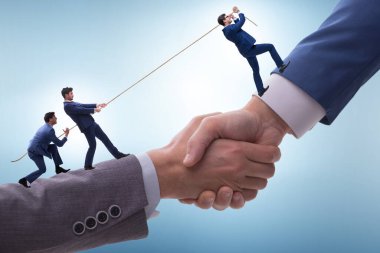 Concept of the teamwork and mutual support