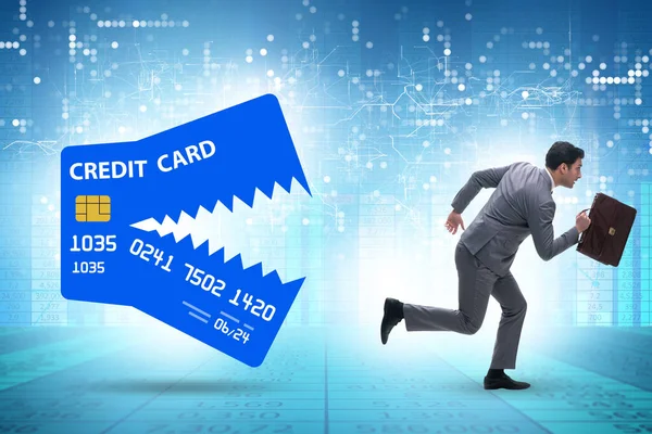 Businessman Credit Card Debt Concept — Fotografia de Stock