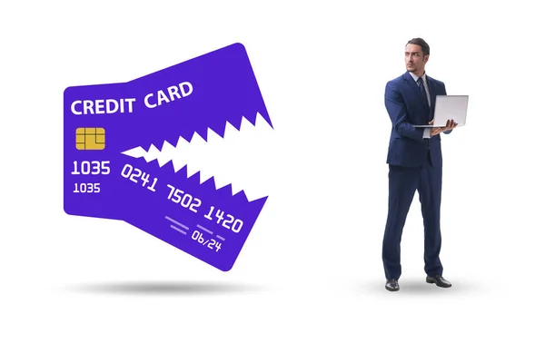 Geschäftsmann Kreditkartenschuldenkonzept — Stockfoto