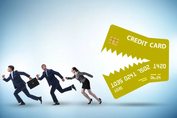 クレジットカードの負債の概念のビジネスの人々 — ストック写真