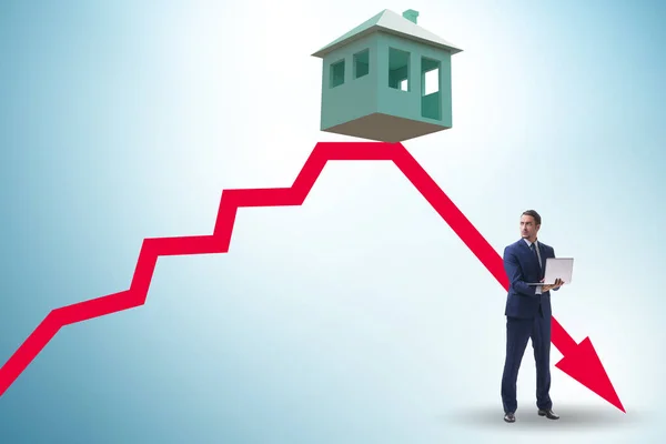 Concept Real Estate Price Bubble Bursting — Fotografia de Stock