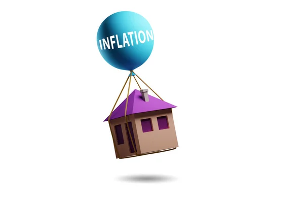 Концепция Инфляции Цен Жилье Рендеринг — стоковое фото