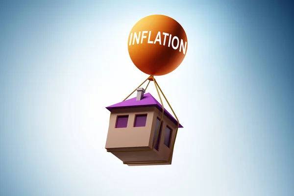 Asuntojen Hintojen Inflaation Käsite Renderöinti — kuvapankkivalokuva