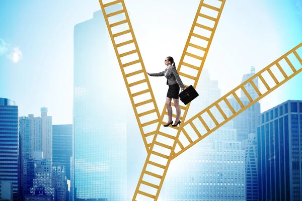 Different Career Path Concept Businesswoman — Stock Fotó