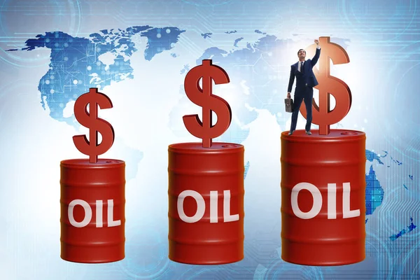 Бизнесмен Концепции Цен Нефть — стоковое фото