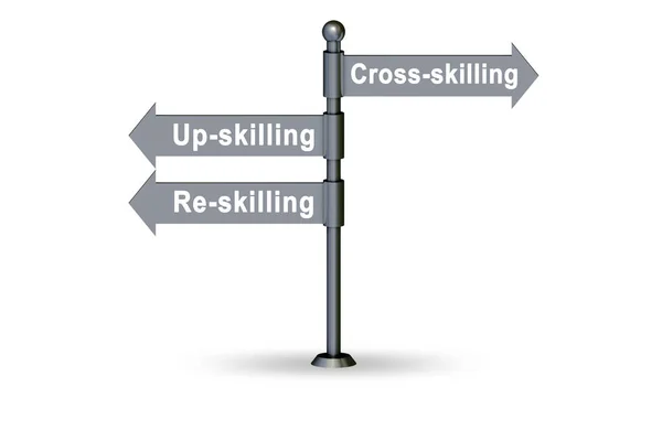 Crossroads Choosing Skilling Skilling — Zdjęcie stockowe