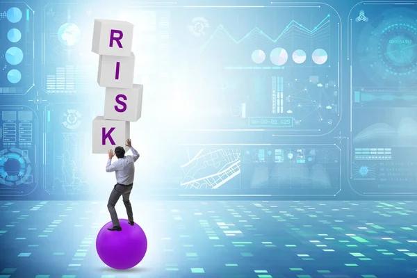 Risk Management Concept Balancing Businessman — Photo