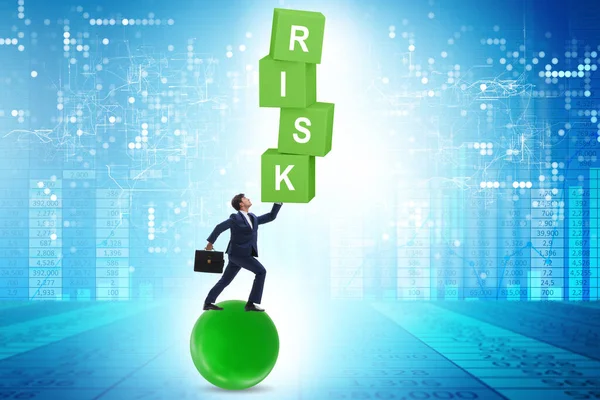 Risk Management Concept Balancing Businessman — Fotografia de Stock