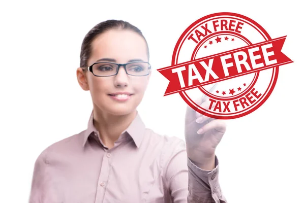 Tax Free Shopping Concept Businesswoman — Φωτογραφία Αρχείου